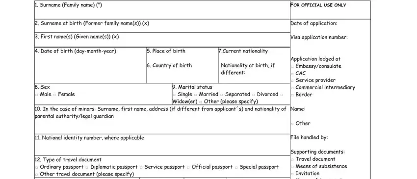 Step number 1 of submitting greece schengen visa form