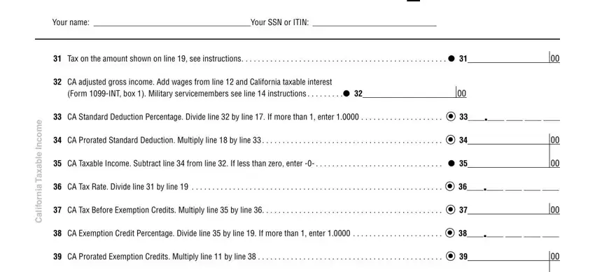 A way to fill in california form 540nr tax step 4