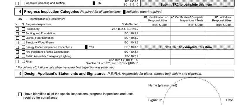 Step # 5 of filling out form tr 1