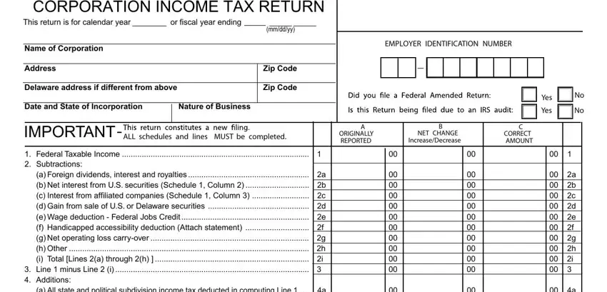 Part no. 1 in submitting Delaware Form 1100X