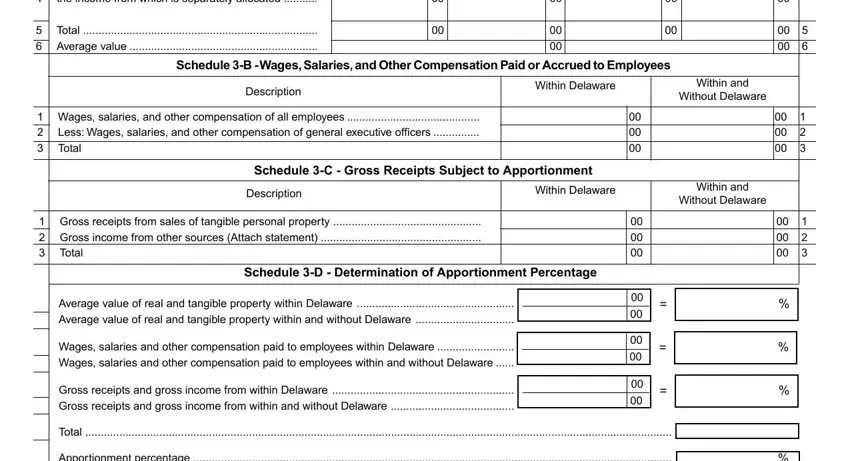 Filling out segment 5 in Delaware Form 1100X