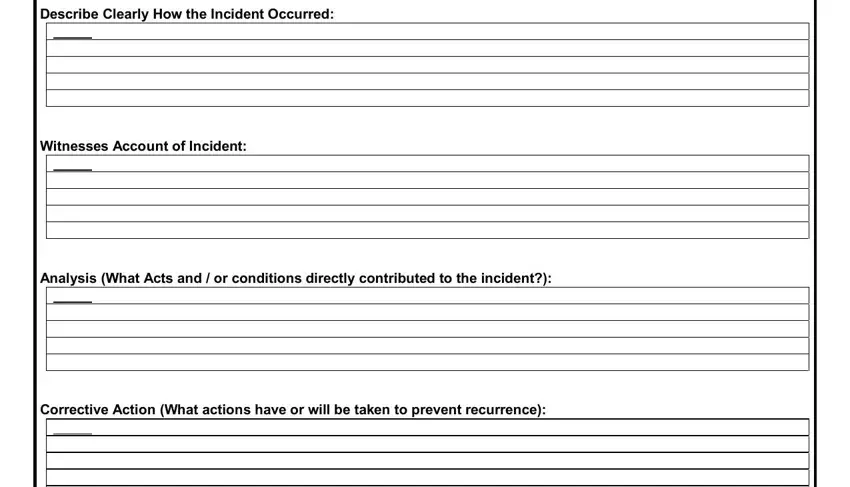 Analysis What Acts and  or, Witnesses Account of Incident, and Describe Clearly How the Incident in gym incident report template