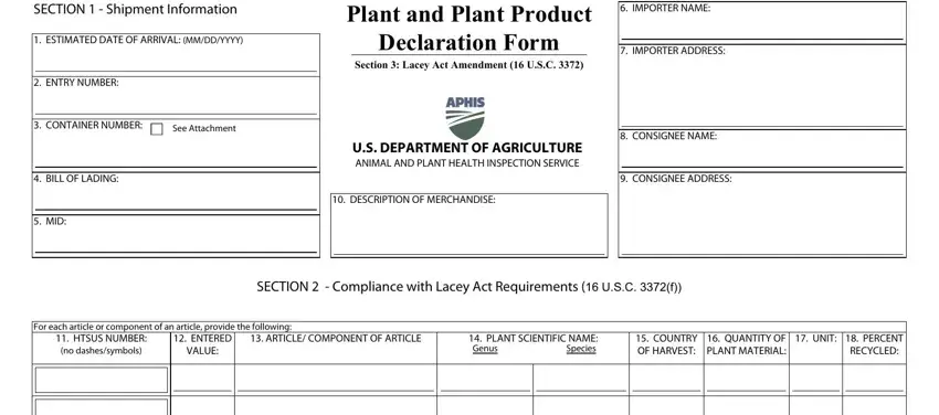 plant and product declaration form completion process explained (step 1)