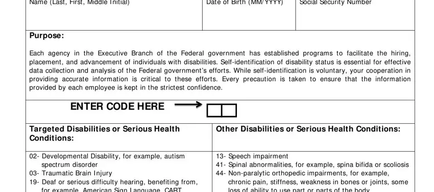 Filling out segment 1 of sf 256 disability