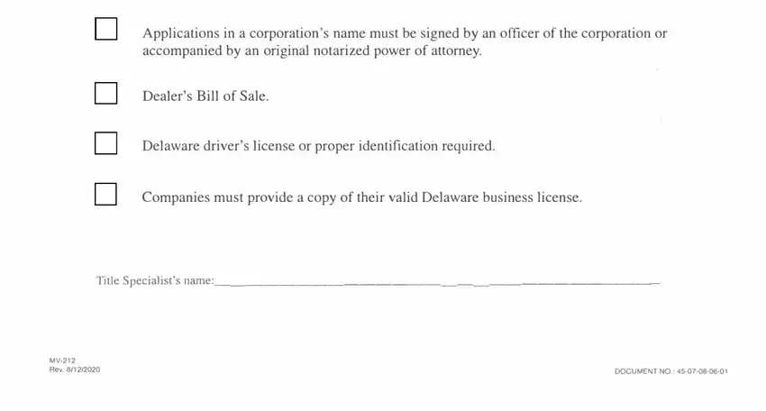 Filling out section 5 in delaware application form download