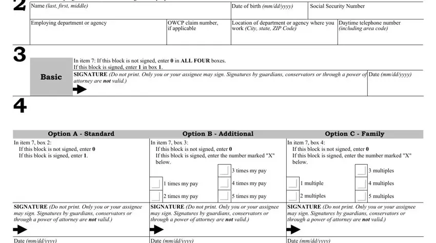 Part no. 5 for submitting insurance election