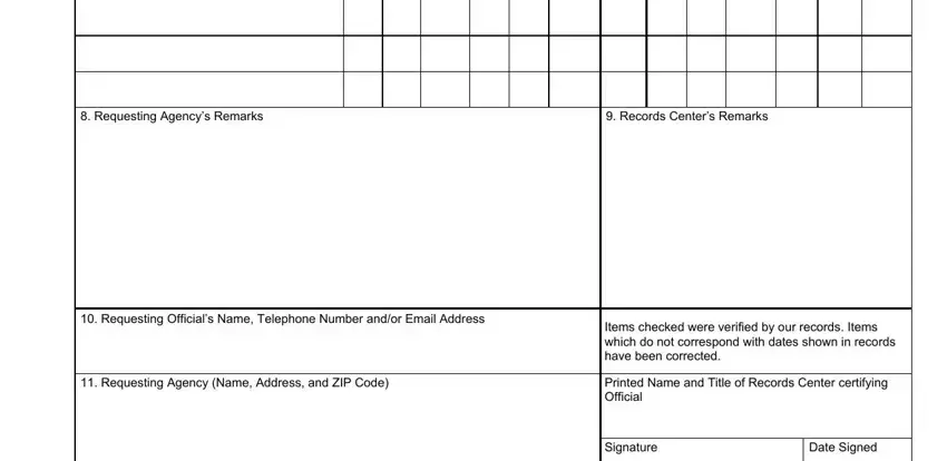 Requesting Officials Name, Date Signed, and Requesting Agency Name Address in Form Sf 813