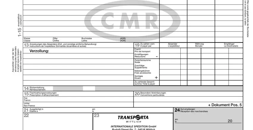 How you can fill out model cmr pdf step 2