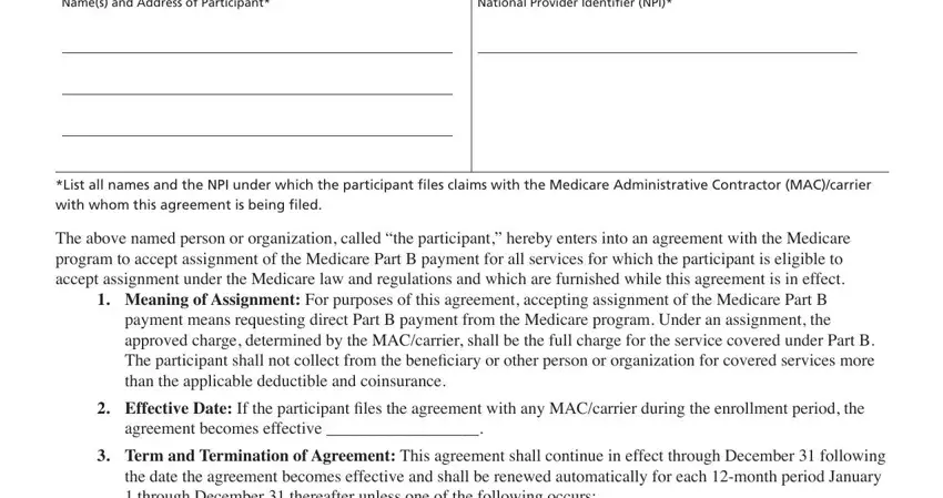 Writing segment 1 of cms 460 application form