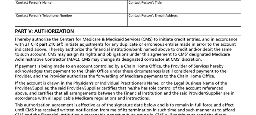 Contact Persons Email Address, This authorization agreement is, and I hereby authorize the Centers for of cms 588 eft