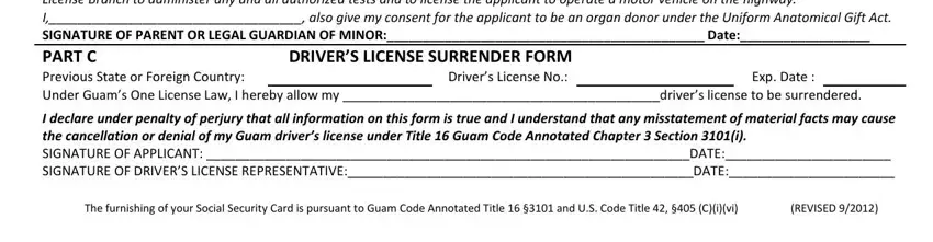 The furnishing of your Social, Exp Date, and I declare under penalty of perjury in how to renew guam driver's license online