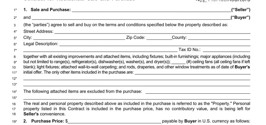 residential sale and purchase contract florida association of realtors pdf forms completion process detailed (step 1)