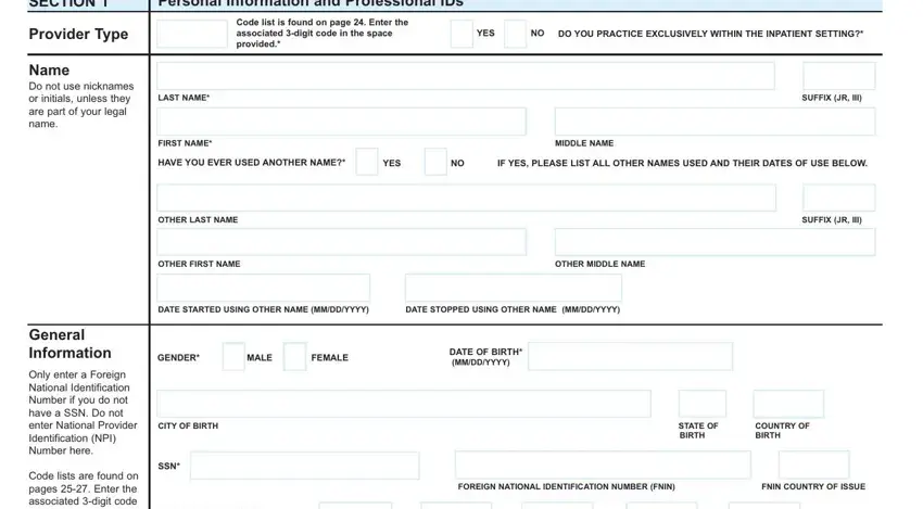 Filling in section 1 of maryland healthy smiles dental provider change form