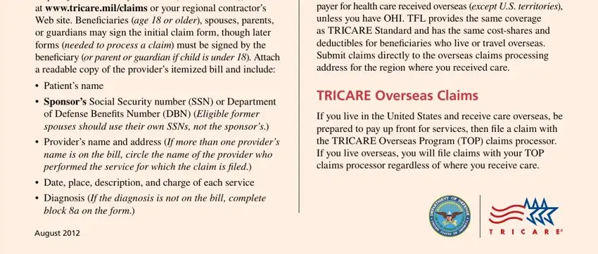 Simple tips to fill out guiding claims portion 1