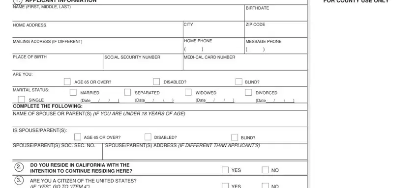 Part no. 1 for completing california department of social services forms
