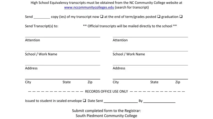 Simple tips to fill out College Transcripts From Spcc Form step 1