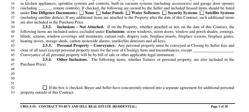 If the box is checked Buyer and, None, and Personal Property  Conveyance Any in colorado real estate contract
