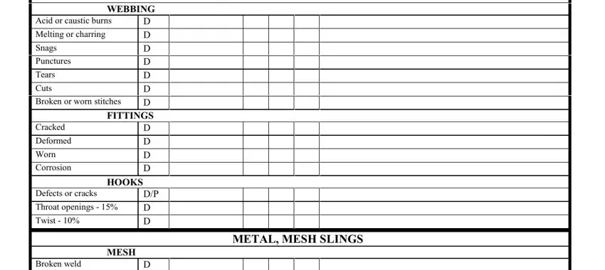 Guidelines on how to fill in osha rigging inspection forms part 3