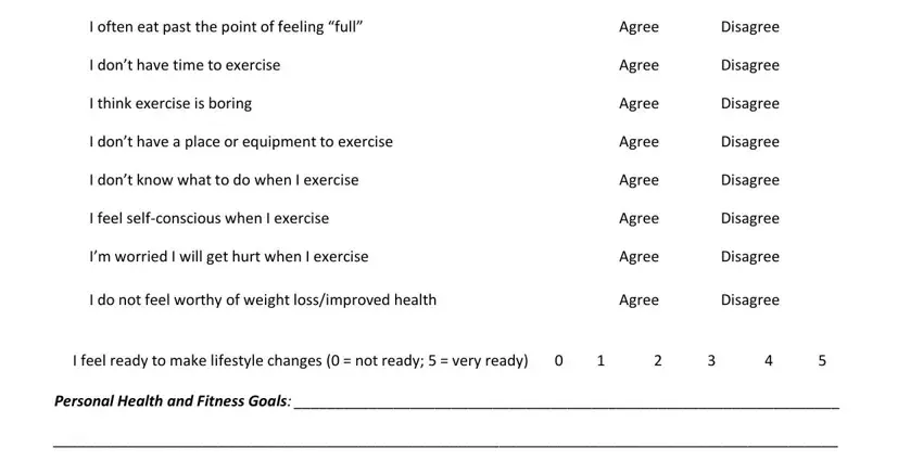 How to fill out nutrition intake form template portion 5