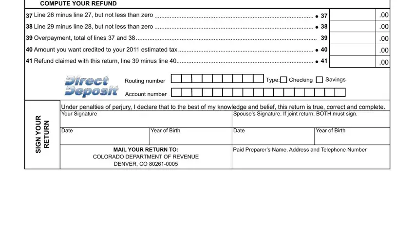 The right way to fill out Colorado Form 104X step 5