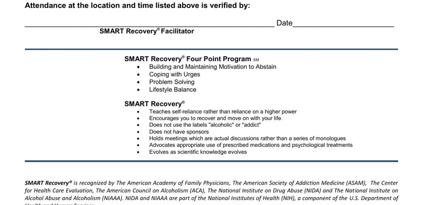 Stage no. 2 for filling out smart recovery online meeting verification