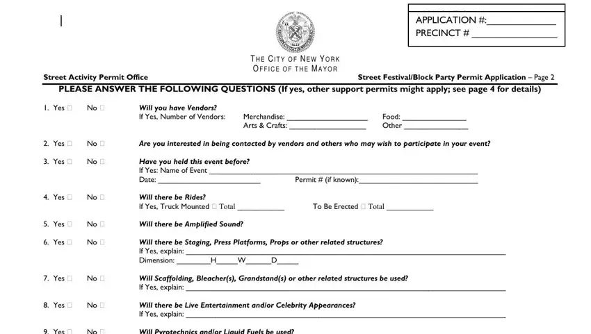Filling out segment 4 of new york city block party permit