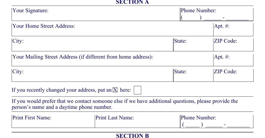 If you would prefer that we, Phone Number, and SECTION A in ssa 1021 appeal form