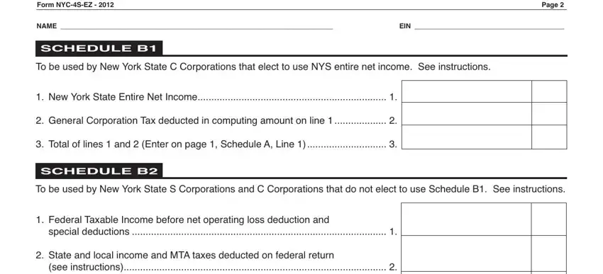Filling out segment 3 of Nyc 4S Ez Form