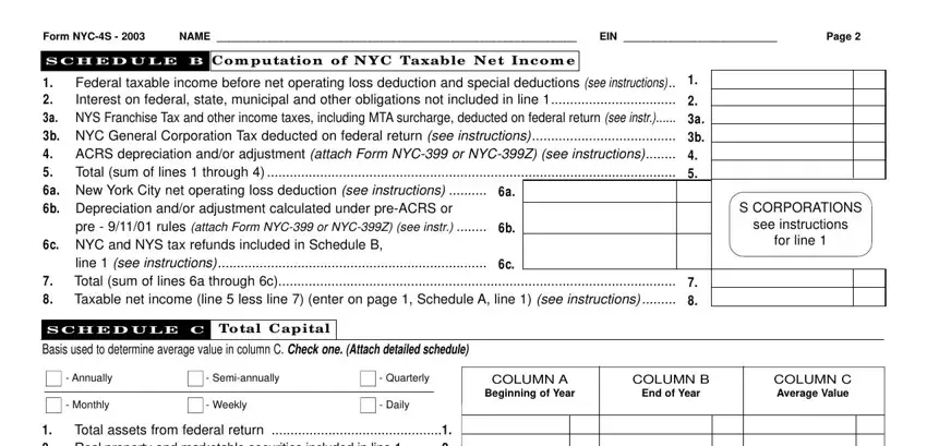 The right way to fill out Nyc 4S Form portion 3