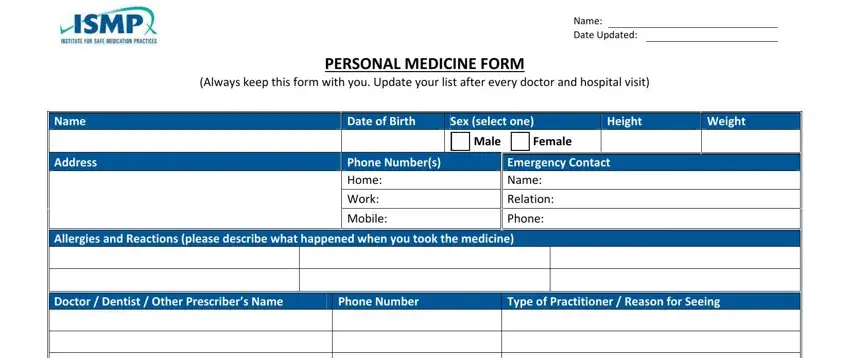 ismp medicine form conclusion process detailed (stage 1)
