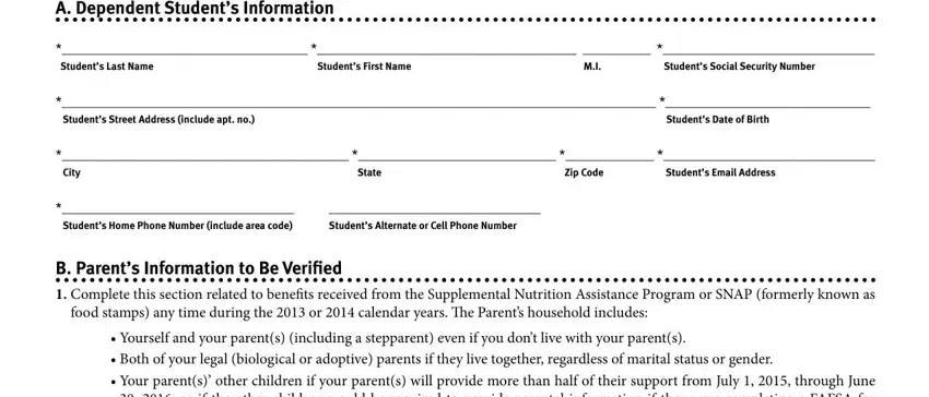 A way to fill in income verification form for snap portion 1