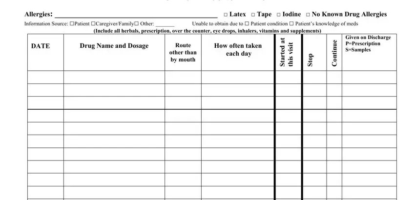 Writing segment 1 in sjhhc medication reconciliation form template printable