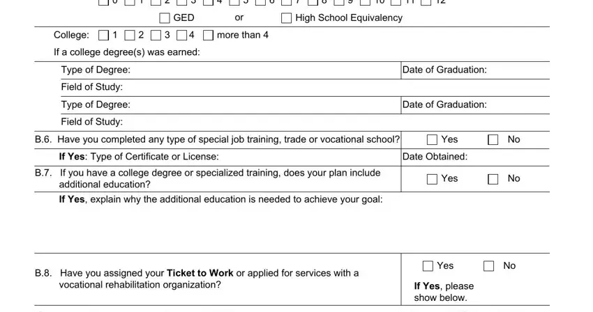 High School Equivalency, Date of Graduation, and Date Obtained in form 545