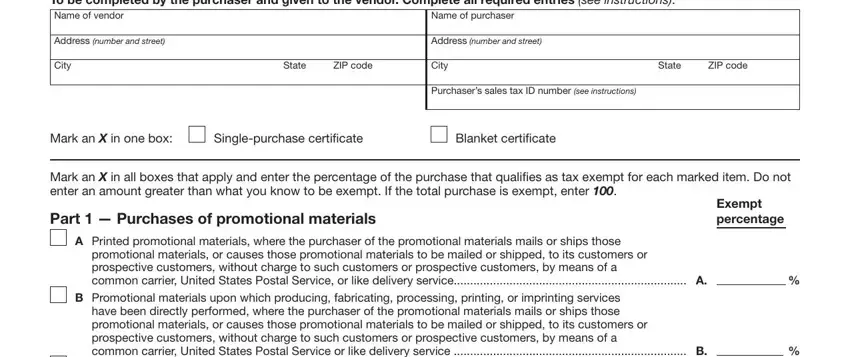 Part # 1 of filling in Form St 121 2