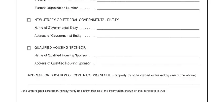 How you can fill out form contractor exempt step 2
