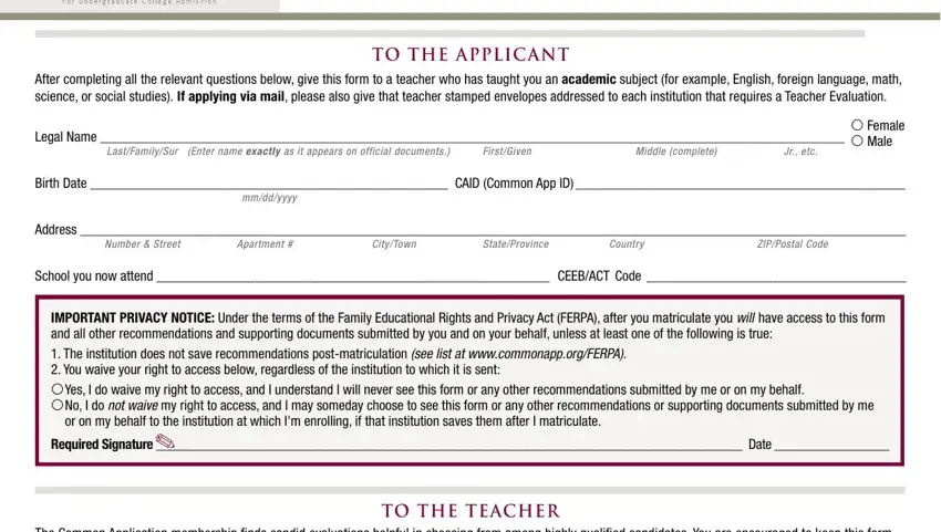 common application teacher form conclusion process clarified (portion 1)