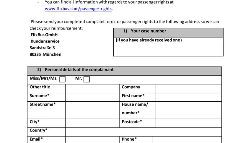Completing segment 1 of complaint flixbus