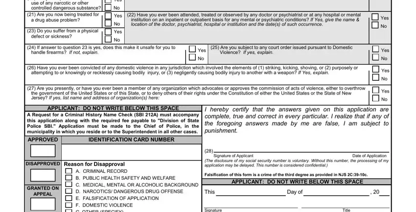 Filling out section 2 in false