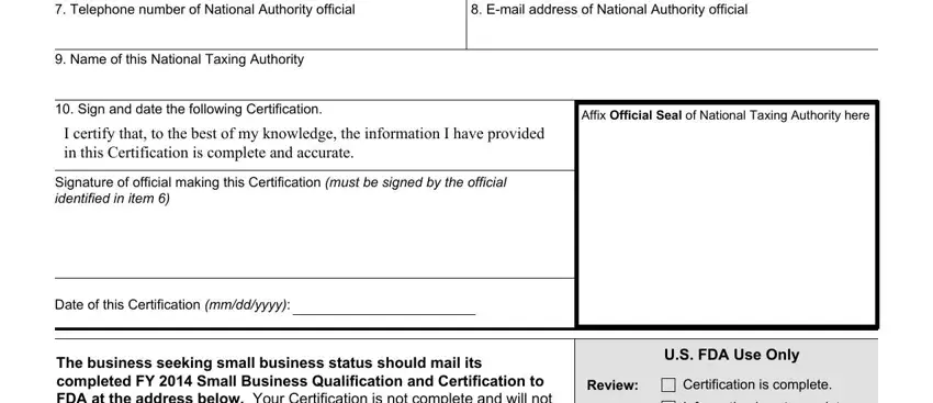 Sign and date the following, Name of this National Taxing, and Review inside yyyy