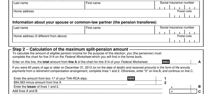 Filling out part 1 of cra tax form t1032