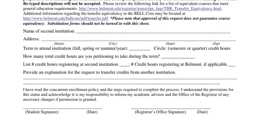 The best way to complete Concurrent Enrollment Request Form step 2
