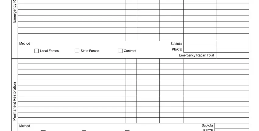 Method, Subtotal, and Contract of damage inspection form create