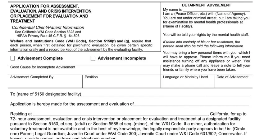 Filling in part 1 of dhcs 1801 form fillable