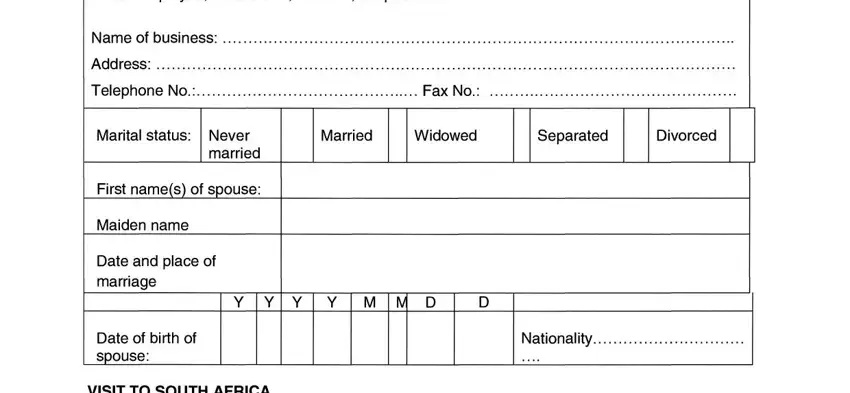 Divorced, Married, and Address in what is a j84 form