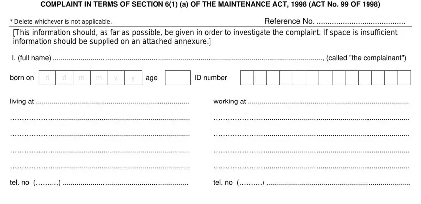 Filling in segment 1 in j101 form