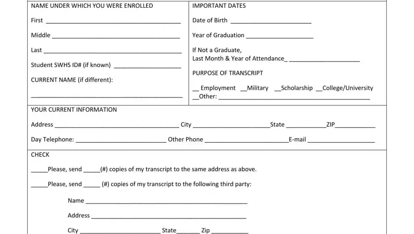 Southwest Transcript Order Form conclusion process outlined (portion 1)