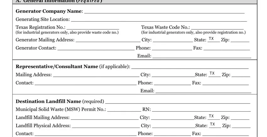 How you can fill out TCEQ portion 1