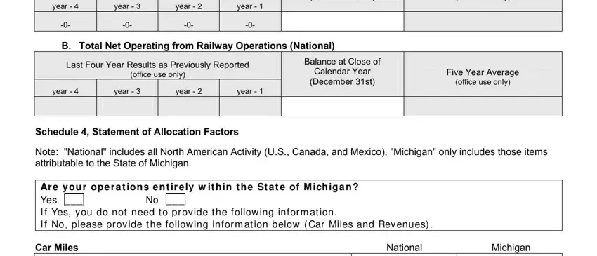 Michigan Form 1028 writing process shown (part 5)