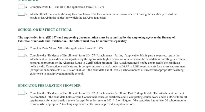 a Complete Parts I II and III of, a Complete the Evidence of, and be completed if the candidate inside connecticut dsap