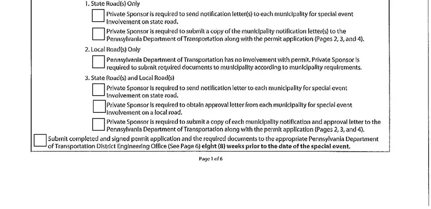 Part no. 2 in submitting penndot special event permit
